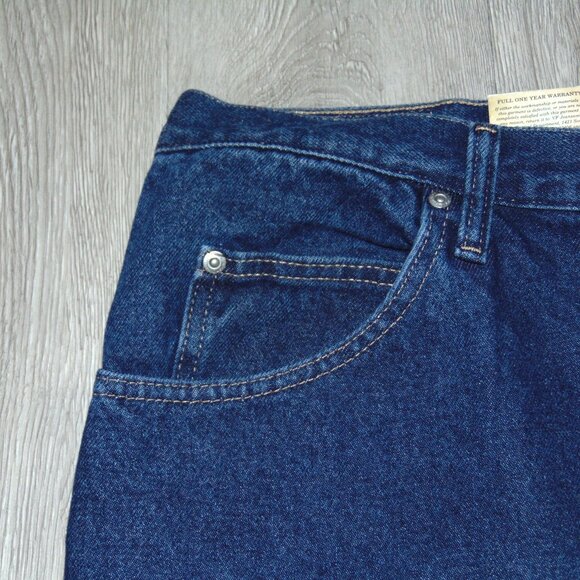 Wrangler Mens Jeans Premium Denim Pant Size 46X30 5 Star Relaxed Fit Cotton Blue - Picture 9 of 14